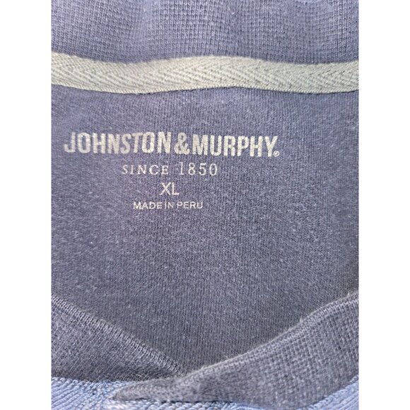 Johnston & Murphy Mens XL Henley Sweatshirt Blue & Black Cotton - Picture 4 of 5